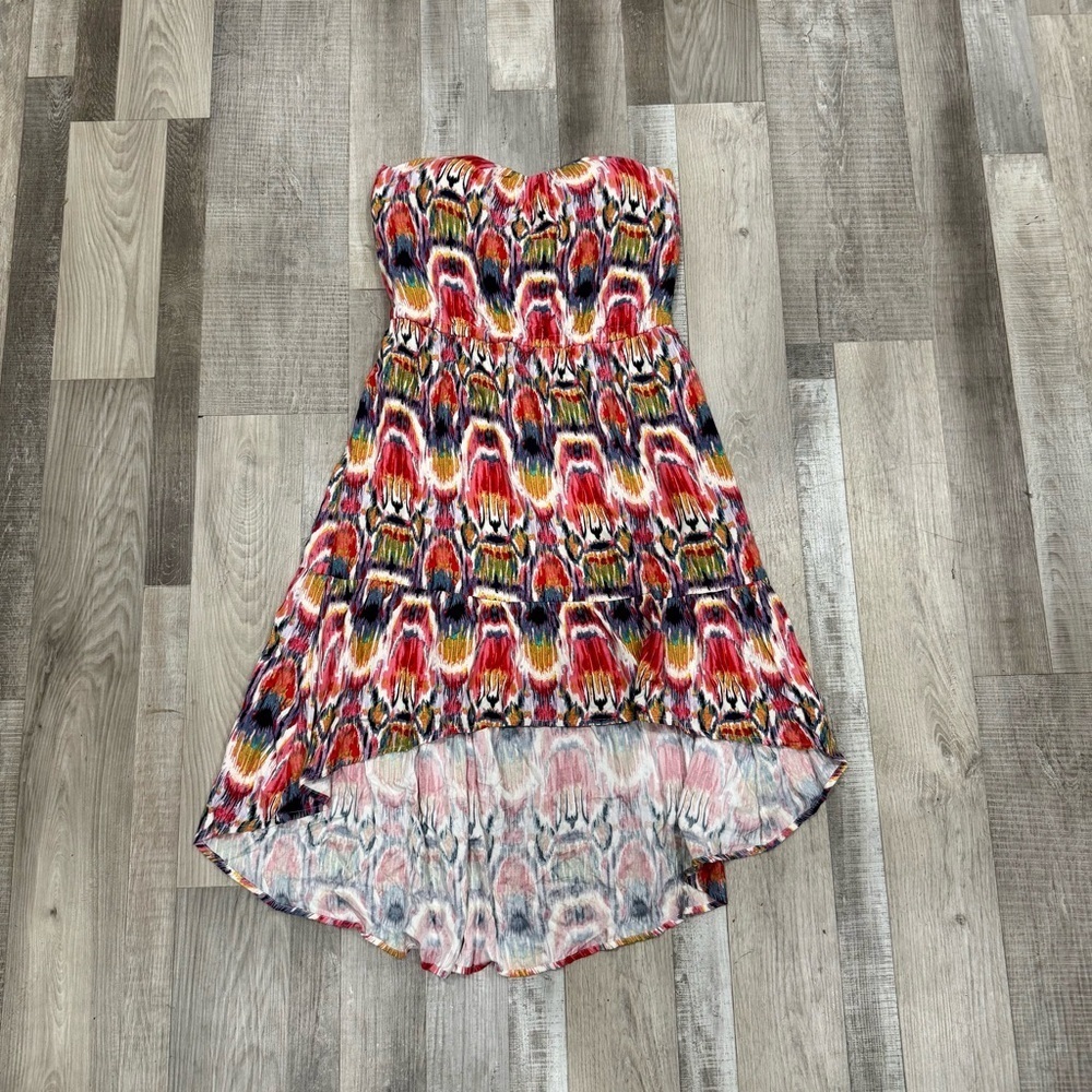 BB Dakota strapless multicolored printed hi-low dress ❤️ - Picture 4 of 8